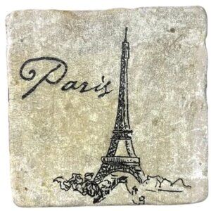 Stone COASTER TILE of France, Paris and Eifel Tower Ooh La La, ce la vie!